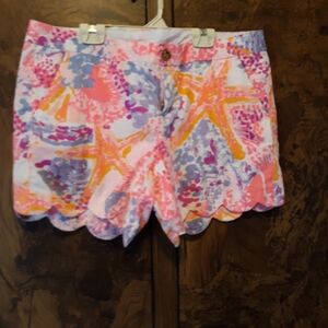 Lilly Pulitzer Vibrant High Waist Shorts - Pink, Purple, Orange